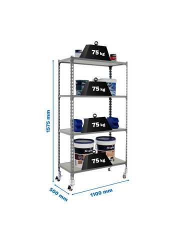 Estanteria 1575x1100x500 MADERCLICK MOBILE SUPERPLUS 4/500 1500 GRIS/MA marca SIMONRACK