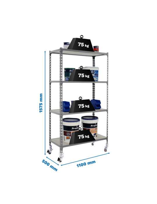 Estanteria 1575x1100x500 MADERCLICK MOBILE SUPERPLUS 4/500 1500 GRIS/MA marca SIMONRACK