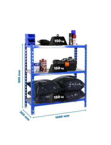 Estanteria 900x1000x300 MADERCLICK PLUS 3/300 900 AZUL/MADERA marca SIMONRACK