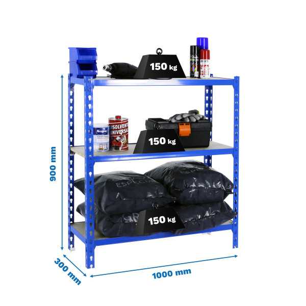 Estanteria 900x1000x300 MADERCLICK PLUS 3/300 900 AZUL/MADERA marca SIMONRACK
