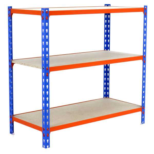 Estanteria 900x1000x300 MADERCLICK PLUS 3/300 900 AZUL/NARANJA/MADERA marca SIMONRACK