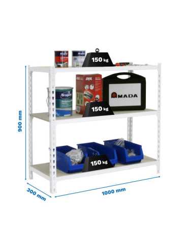 Estanteria 900x1000x300 MADERCLICK PLUS 3/300 900 BLANCO/MADERA marca SIMONRACK