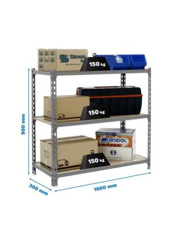 Estanteria 900x1000x300 MADERCLICK PLUS 3/300 900 GRIS/MADERA marca SIMONRACK