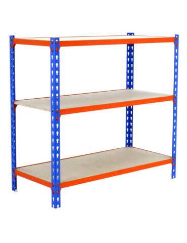 Estanteria 1000x1000x400 MADERCLICK PLUS 3/400 1000 AZUL/NARANJA/MADERA marca SIMONRACK 2