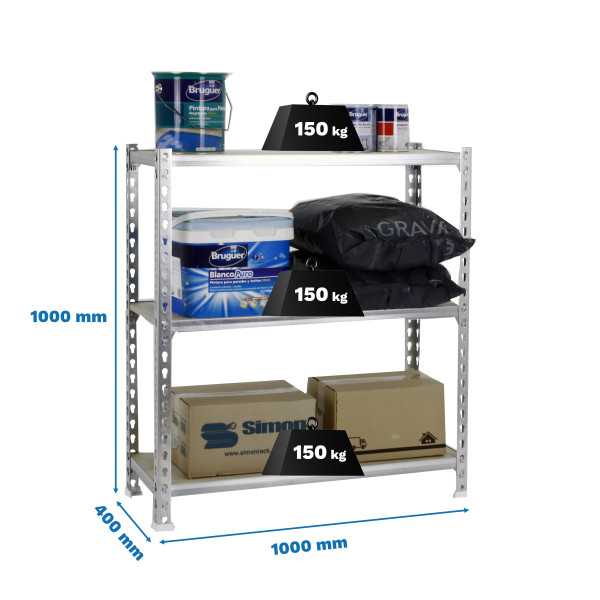Estanteria 1000x1000x400 MADERCLICK PLUS 3/400 1000 GALVA/MADERA marca SIMONRACK