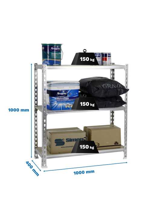 Estanteria 1000x1000x400 MADERCLICK PLUS 3/400 1000 GALVA/MADERA marca SIMONRACK