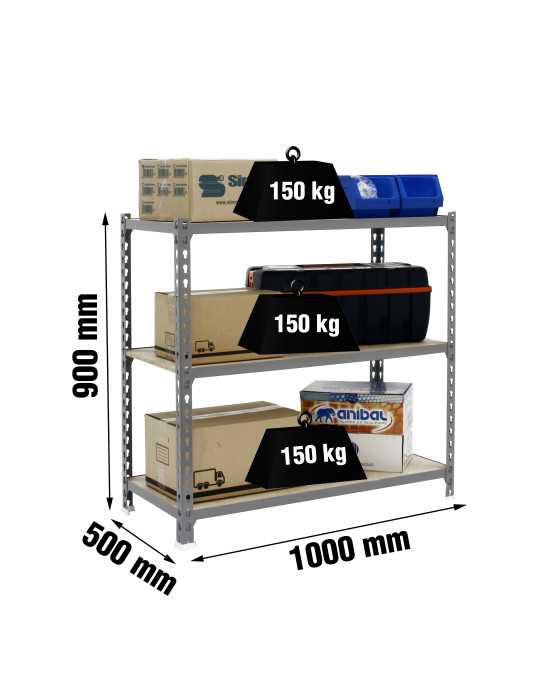 Estanteria 900x1000x500 MADERCLICK PLUS 3/500 900 GRIS/MADERA marca SIMONRACK