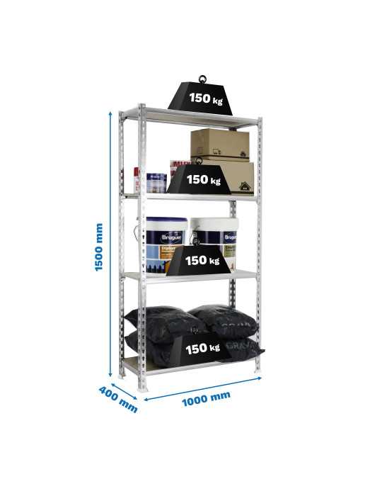 Estanteria 1500x1000x400 MADERCLICK PLUS 4/400 1500 GALVA/MADERA marca SIMONRACK