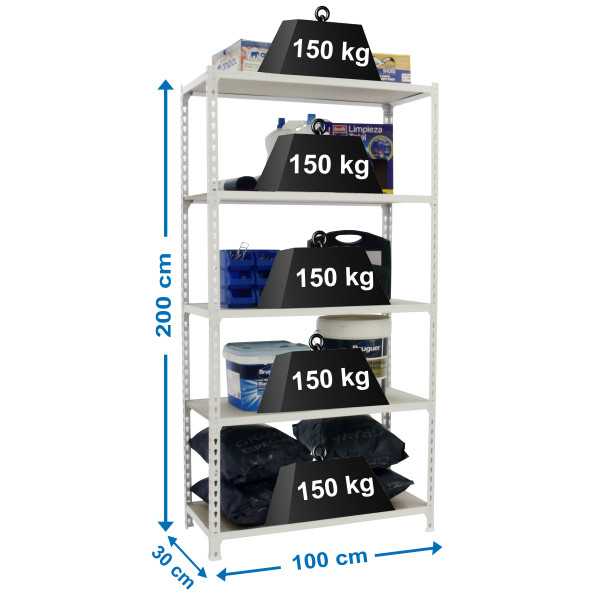 Estanteria 2000x1000x300 MADERCLICK PLUS 5/300 BLANCO/MADERA + FUNDA marca SIMONRACK