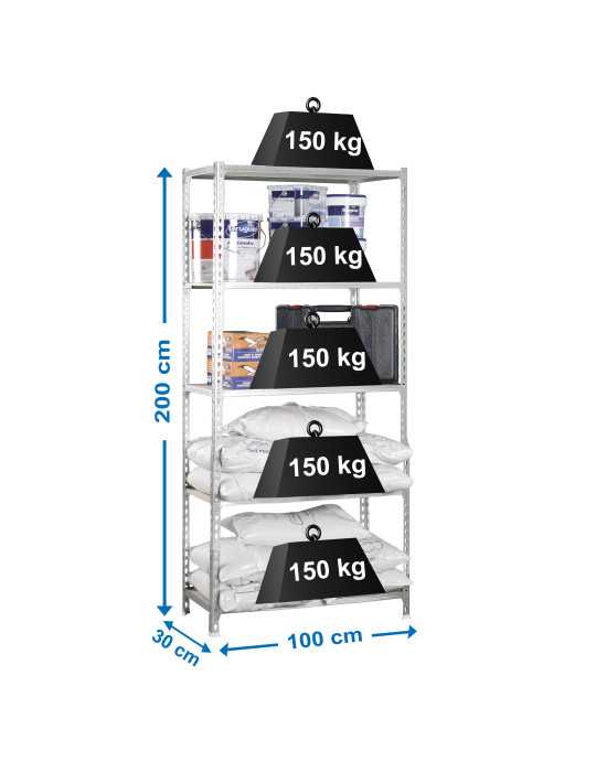 Estanteria 2000x1000x300 MADERCLICK PLUS 5/300 GALVA/MADERA marca SIMONRACK