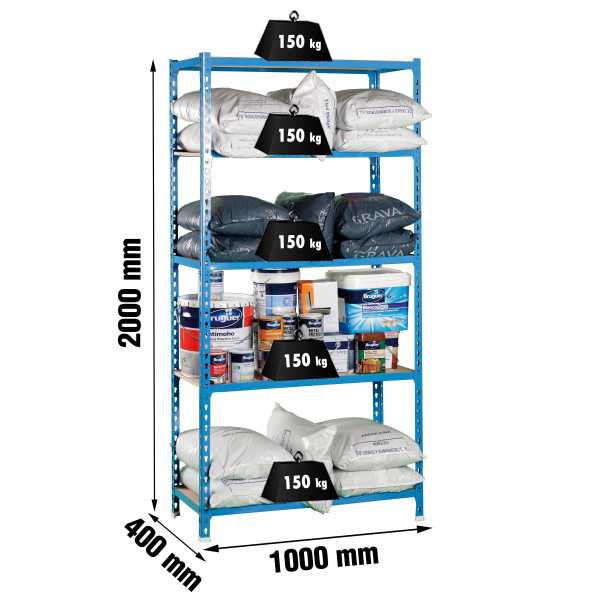 Estanteria 2000x1000x400 MADERCLICK PLUS 5/400 AZUL/MADERA marca SIMONRACK