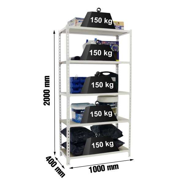 Estanteria 2000x1000x400 MADERCLICK PLUS 5/400 BLANCO/MADERA + FUNDA marca SIMONRACK