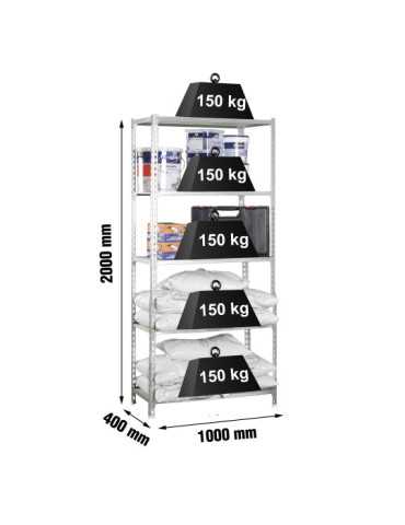 Estanteria 2000x1000x400 MADERCLICK PLUS 5/400 GALVA/MADERA marca SIMONRACK