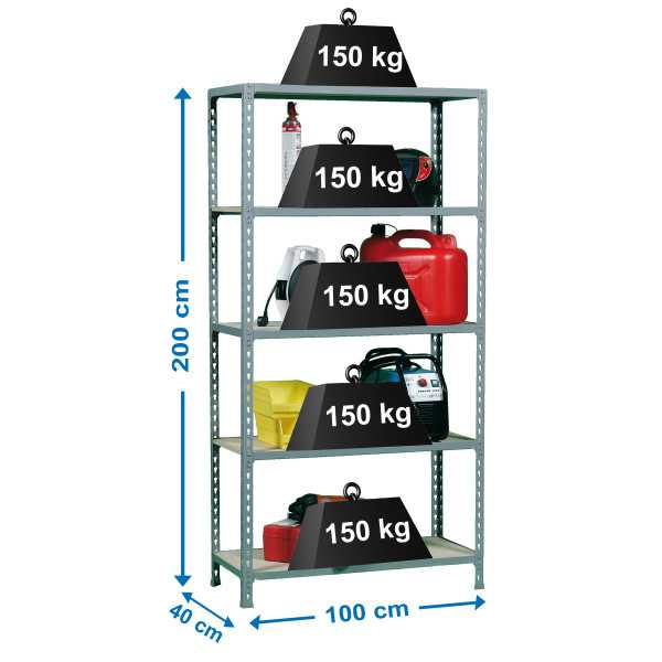Estanteria 2000x1000x400 MADERCLICK PLUS 5/400 GRIS/MADERA marca SIMONRACK