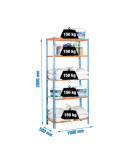 Estanteria 2000x1000x500 MADERCLICK PLUS 5/500 AZUL/NARANJA/MADERA marca SIMONRACK