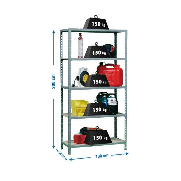 Estanteria 2000x1000x500 MADERCLICK PLUS 5/500 GRIS/MADERA marca SIMONRACK