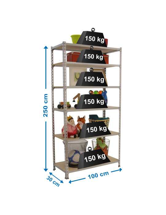 Estanteria 2500x1000x300 MADERCLICK PLUS 6/300 GALVA/MADERA marca SIMONRACK