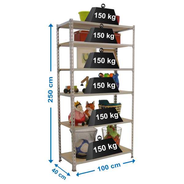 Estanteria 2500x1000x400 MADERCLICK PLUS 6/400 GALVA/MADERA marca SIMONRACK