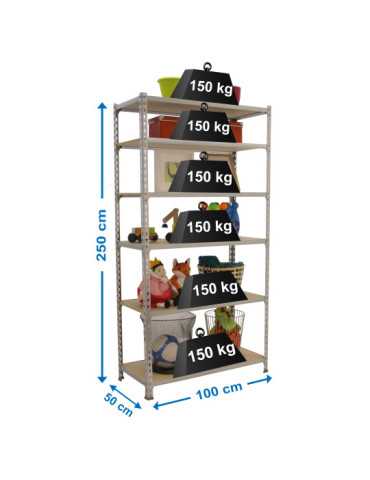 Estanteria 2500x1000x500 MADERCLICK PLUS 6/500 GALVA/MADERA marca SIMONRACK