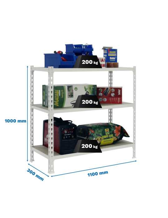 Estanteria 1000x1100x300 MADERCLICK SUPERPLUS 3/300 1000 BLANCO/MADERA marca SIMONRACK