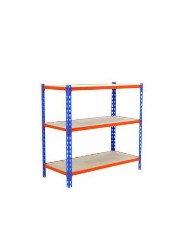 Estanteria 900x1100x300 MADERCLICK SUPERPLUS 3/300 900 AZUL/NARANJ/MAD marca SIMONRACK 2