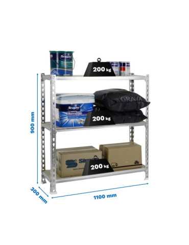 Estanteria 900x1100x300 MADERCLICK SUPERPLUS 3/300 900 GALVA/MADERA marca SIMONRACK