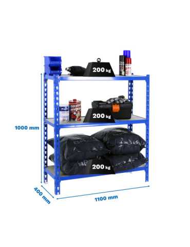 Estanteria 1000x1100x400 MADERCLICK SUPERPLUS 3/400 1000 AZUL/MADERA marca SIMONRACK
