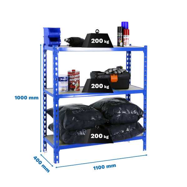 Estanteria 1000x1100x400 MADERCLICK SUPERPLUS 3/400 1000 AZUL/MADERA marca SIMONRACK