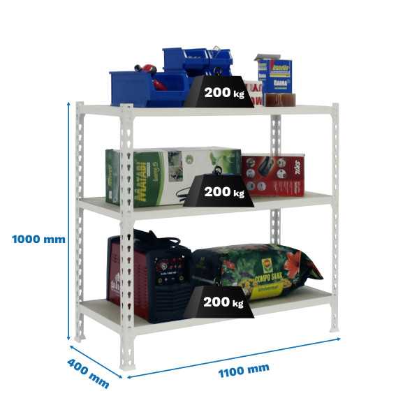 Estanteria 1000x1100x400 MADERCLICK SUPERPLUS 3/400 1000 BLANCO/MADERA marca SIMONRACK