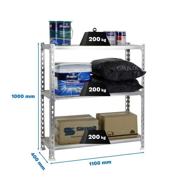 Estanteria 1000x1100x400 MADERCLICK SUPERPLUS 3/400 1000 GALVA/MADERA marca SIMONRACK