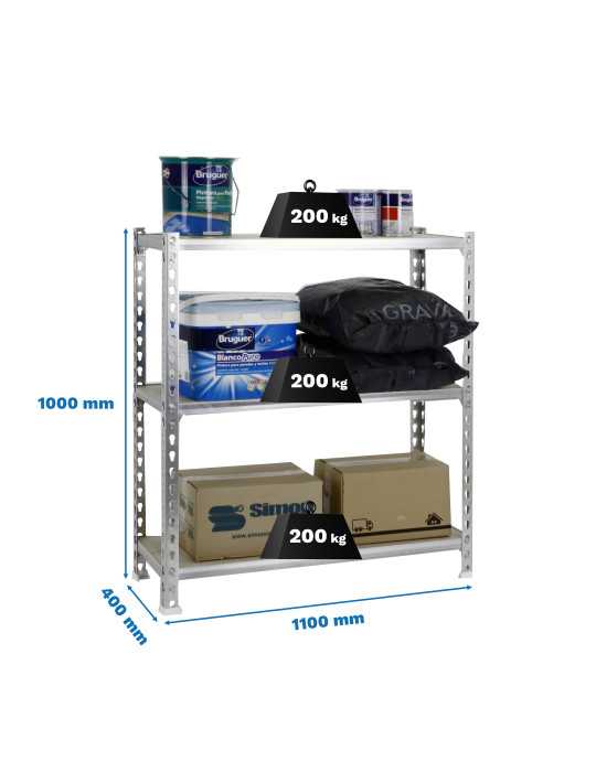 Estanteria 1000x1100x400 MADERCLICK SUPERPLUS 3/400 1000 GALVA/MADERA marca SIMONRACK