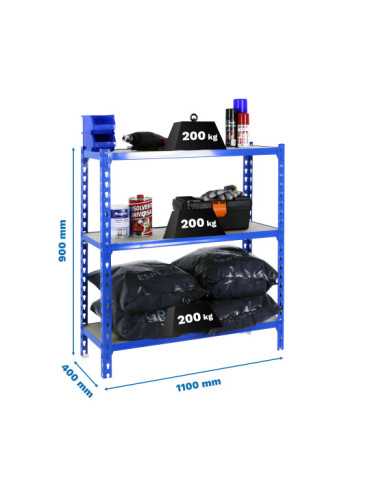 Estanteria 900x1100x400 MADERCLICK SUPERPLUS 3/400 900 AZUL/MADERA marca SIMONRACK