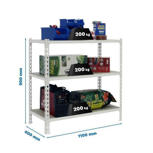 Estanteria 900x1100x400 MADERCLICK SUPERPLUS 3/400 900 BLANCO/MADERA marca SIMONRACK