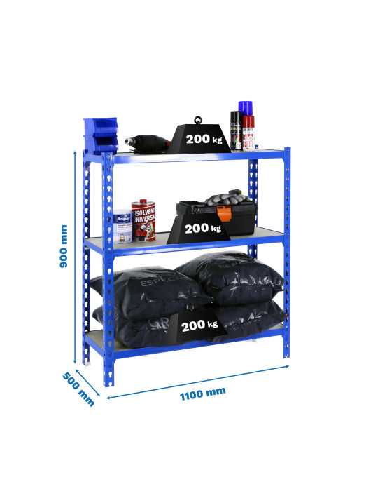 Estanteria 900x1100x500 MADERCLICK SUPERPLUS 3/500 900 AZUL/MADERA marca SIMONRACK