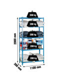 Estanteria 2000x1100x300 MADERCLICK SUPERPLUS 5/300 AZUL/MADERA marca SIMONRACK