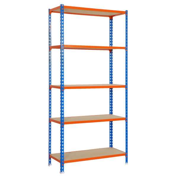 Estanteria 2000x1100x300 MADERCLICK SUPERPLUS 5/300 AZUL/NARANJA/MADERA marca SIMONRACK