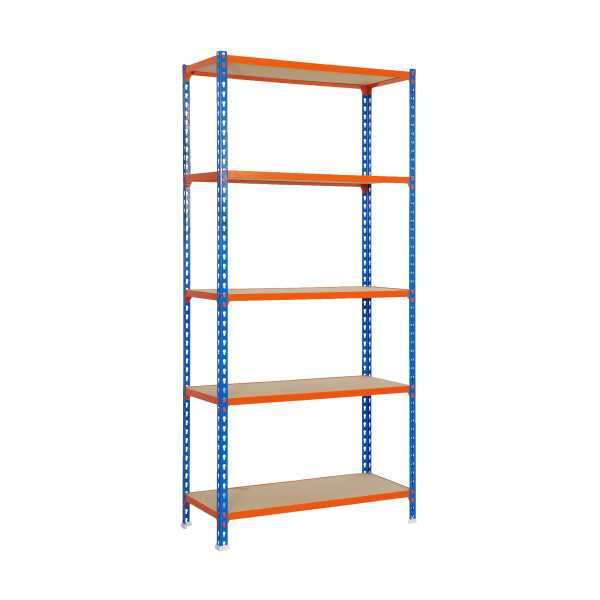 Estanteria 2000x1100x400 MADERCLICK SUPERPLUS 5/400 AZUL/NARANJA/MADERA marca SIMONRACK