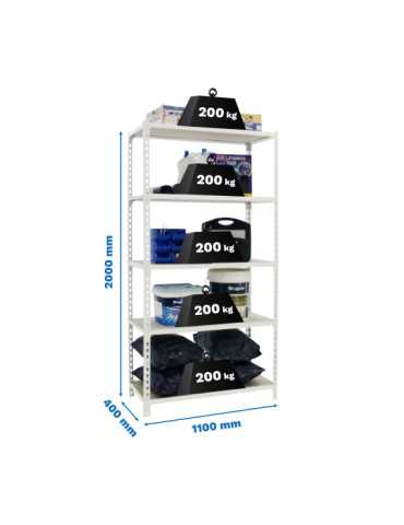 Estanteria 2000x1100x400 MADERCLICK SUPERPLUS 5/400 BLANCO/MADERA marca SIMONRACK