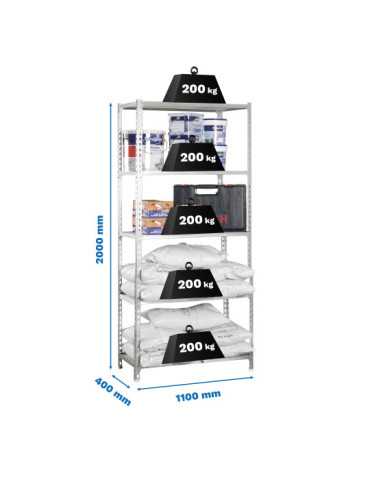 Estanteria 2000x1100x400 MADERCLICK SUPERPLUS 5/400 GALVA/MADERA marca SIMONRACK