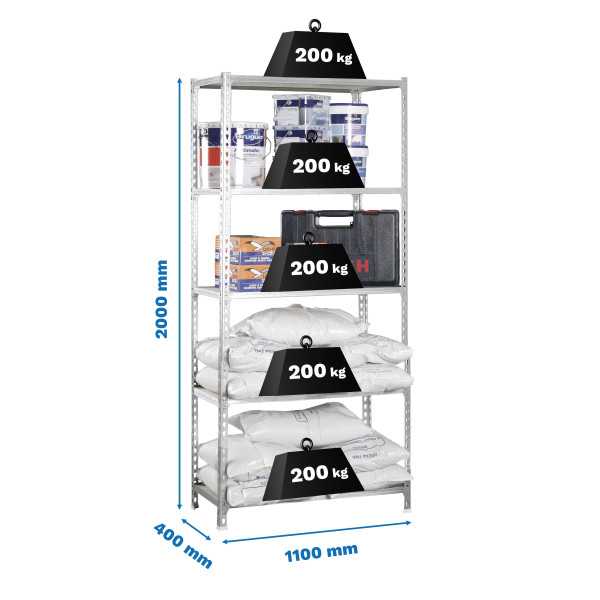 Estanteria 2000x1100x400 MADERCLICK SUPERPLUS 5/400 GALVA/MADERA marca SIMONRACK