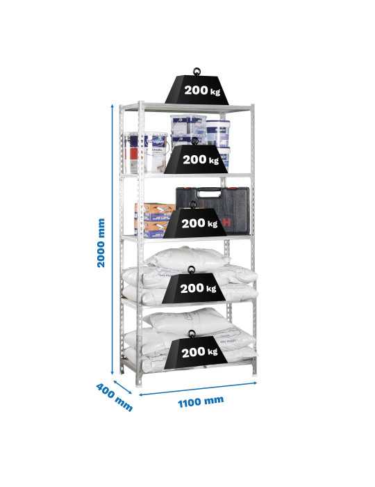 Estanteria 2000x1100x400 MADERCLICK SUPERPLUS 5/400 GALVA/MADERA marca SIMONRACK