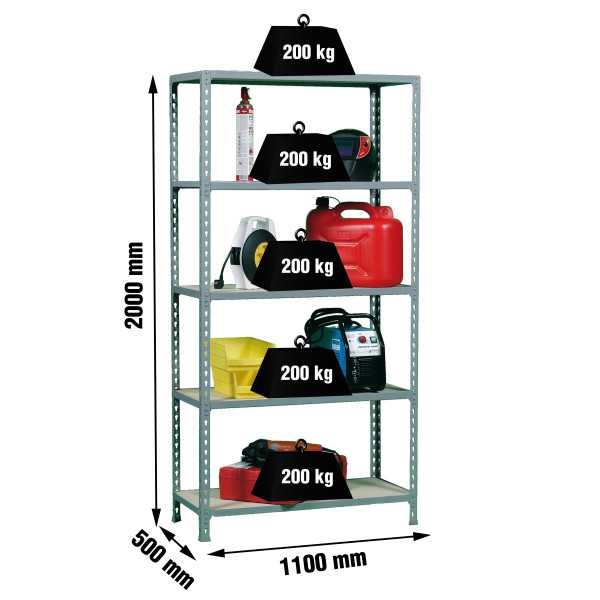 Estanteria 2000x1100x500 MADERCLICK SUPERPLUS 5/500 GRIS/MADERA marca SIMONRACK