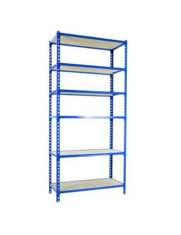 Estanteria 2500x1100x400 MADERCLICK SUPERPLUS 6/400 AZUL/MADERA marca SIMONRACK 2