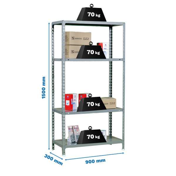 Estanteria 1500x900x300 ECOCLICK 4/300 1500 GRIS marca SIMONRACK