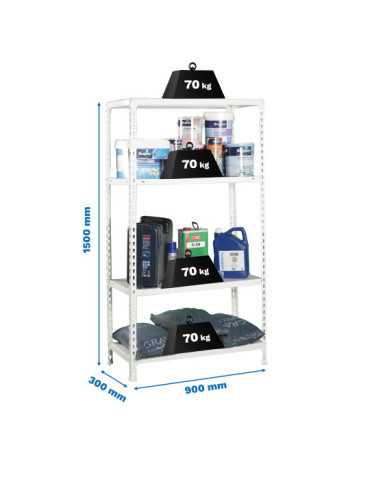Estanteria 1500x900x300 ECOCLICK 4/300 BLANCO marca SIMONRACK