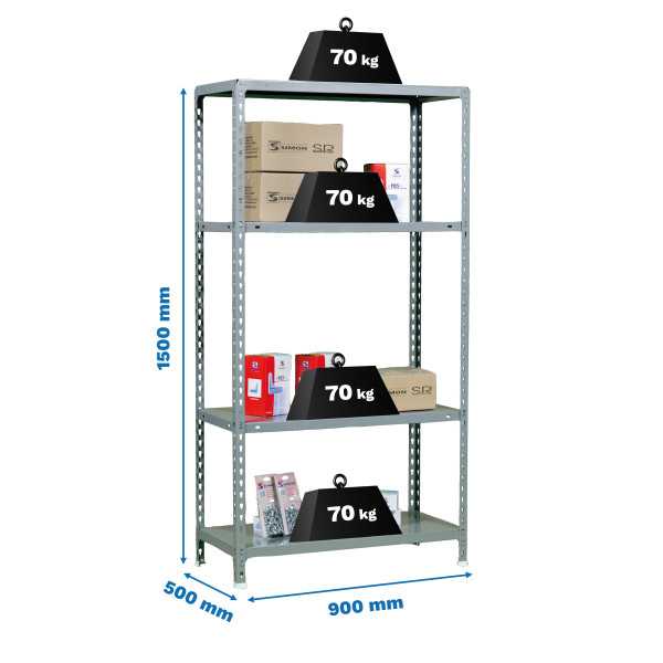 Estanteria 1500x900x500 ECOCLICK 4/500 1500 GRIS marca SIMONRACK