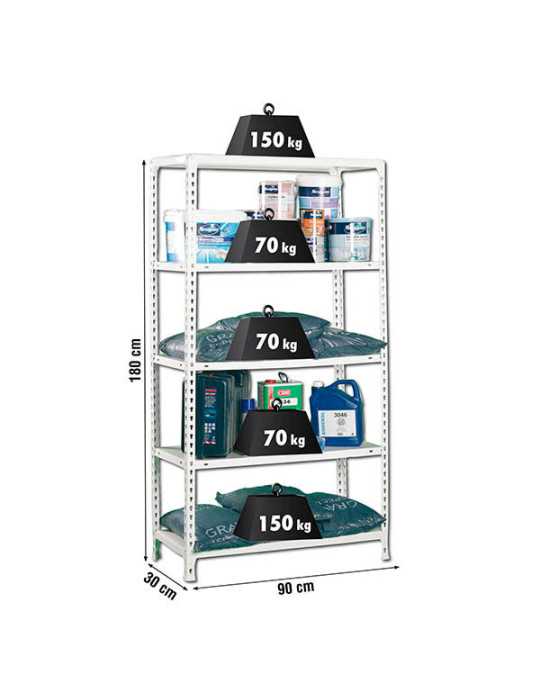 Estanteria 1800x900x300 ECOCLICK 5/300 BLANCO marca SIMONRACK