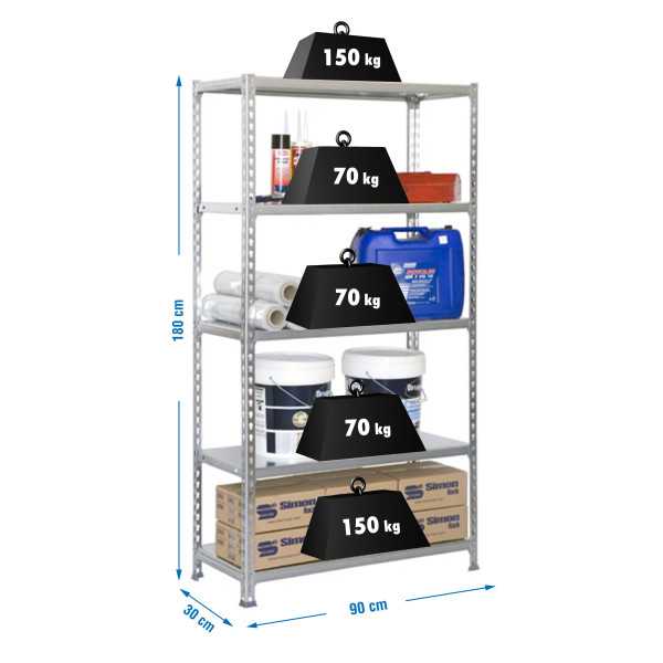 Estanteria 1800x900x300 ECOCLICK 5/300 GALVA marca SIMONRACK