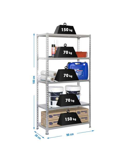 Estanteria 1800x900x300 ECOCLICK 5/300 GALVA marca SIMONRACK