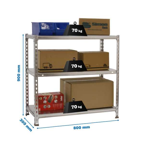 Estanteria 900x800x300 ECOCLICK MINI 3/300 GALVANIZADO marca SIMONRACK